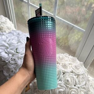 Starbucks Teal Pink Ombre Studded Tumbler